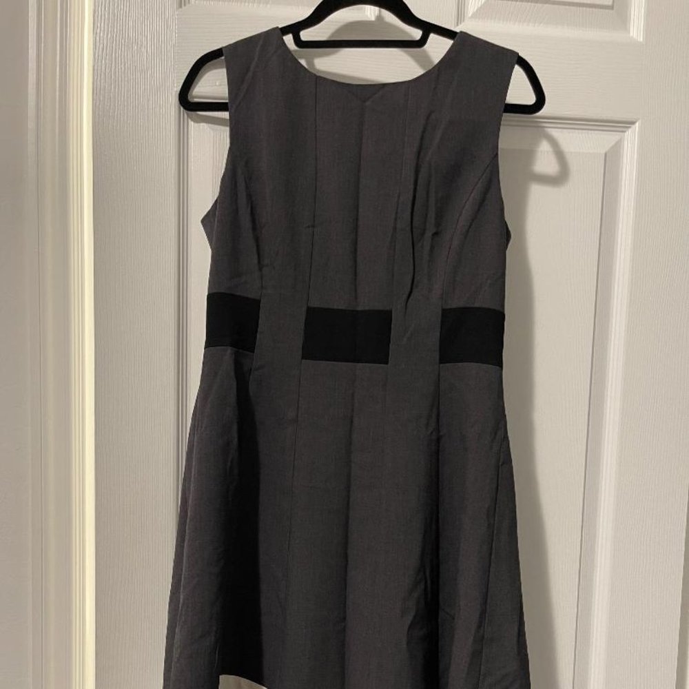 Gray, Black and white office dress